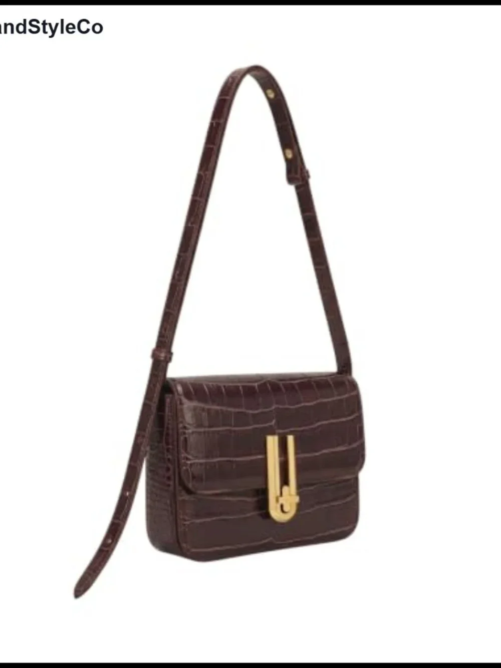 Pebbled Vegan Leather Shoulder Bag with Gold Hardware